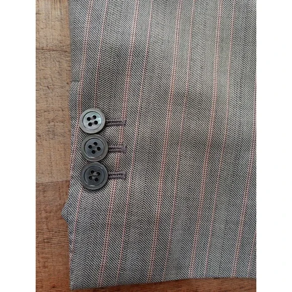 Yves Saint Laurent Rive Gauche Blazer Size 50r wool And silk Striped 2417 - Picture 5 of 16